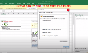 Hướng dẫn ký chữ ký số trên file Excel