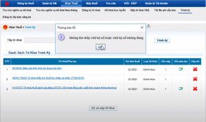 lỗi không tìm thấy chữ ký số Vina-Ca