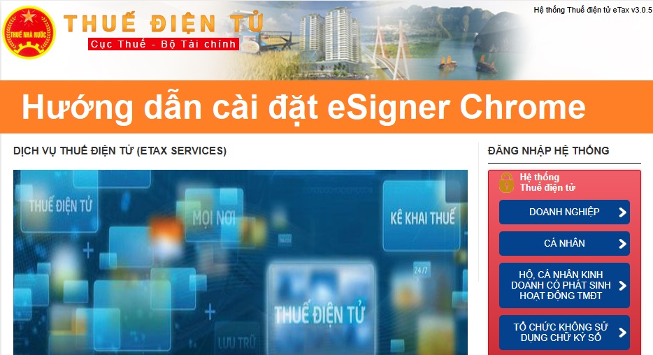Hướng dẫn cài đặt phần mềm eSigner Chrome để kê khai nộp thuế